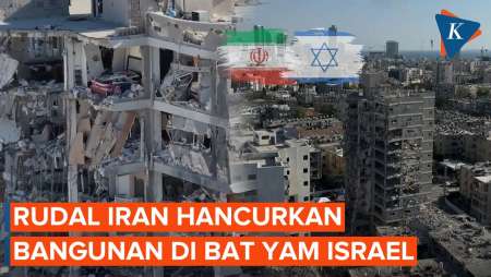 Penampakan Bangunan di Bat Yam Israel Hancur akibat Rudal Iran