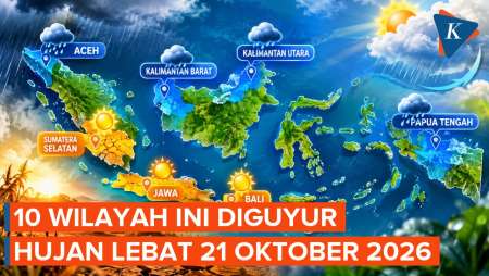 BMKG Peringatkan Hujan Sedang hingga Sangat Lebat Besok 21 Oktober 2026