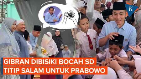 Momen Bocah SD Bisik-bisik ke Gibran Titip Salam untuk Prabowo