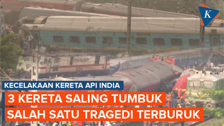 Korban Kecelakaan Kereta Api di India Tembus 288 Orang