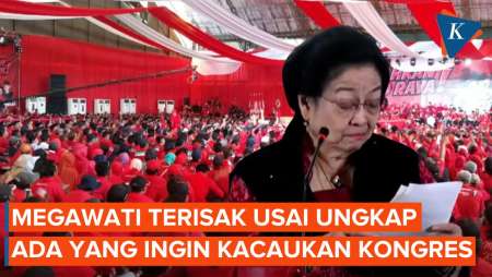 Momen Megawati Terisak Usai Sebut Ada yang Mau Kacaukan Kongres PDI-P