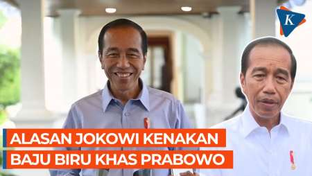 Jokowi soal Alasan Pakai Baju Biru Khas Prabowo: Udah Sering!