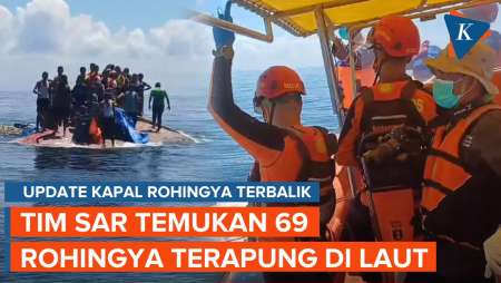 Momen Tim SAR Evakuasi 69 Rohingya Korban Kapal Karam di Laut Aceh