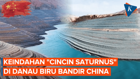 Menengok Keindahan “Cincin Saturnus” Di China, Teras Alami Danau Berair Biru