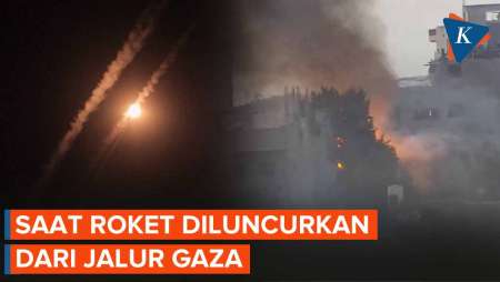 Detik-detik Roket Hamas Diluncurkan dari Jalur Gaza