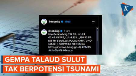 Gempa Magnitudo 6,7 Guncang Talaud Sulut