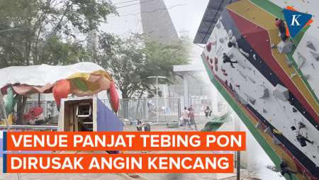 Angin Kencang Porak-porandakan Venue Panjat Tebing PON Aceh