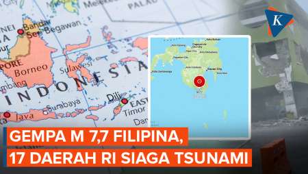 Gempa M 7,7 Filipina Picu Tsunami Di 3 Wilayah RI, 17 Daerah Siaga Dan 13 Waspada 