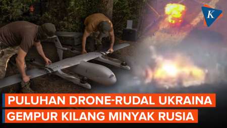 Serangan Besar-besaran Ukraina Picu Kebakaran Kilang Minyak Rusia