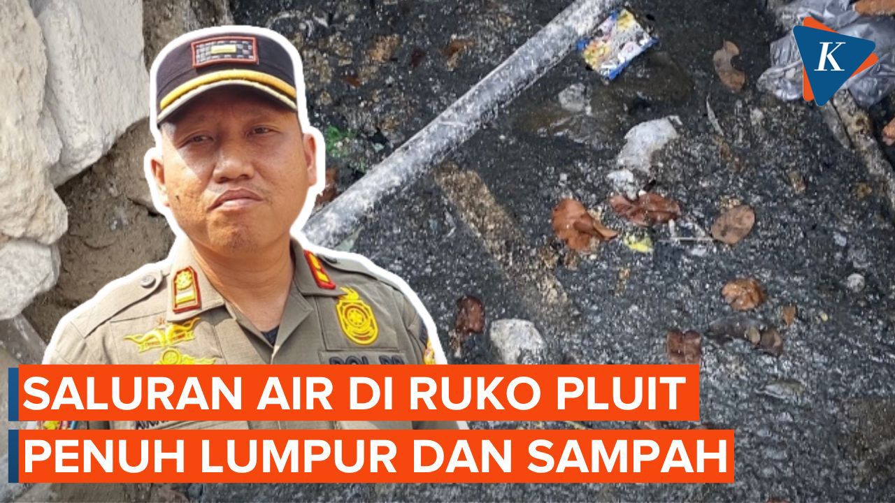 Penampakan Saluran Air Ruko di Pluit yang Caplok Bahu Jalan Penuh Lumpur dan Sampah Usai Dibongkar