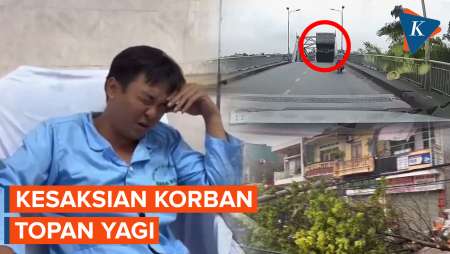 Detik-Detik Jembatan Ambruk dan Truk Jatuh Saat Topan Yagi Menerjang Vietnam