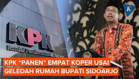 Rumah Dinas Bupati Sidoarjo Digeledah, KPK Bawa Keluar 4 Koper