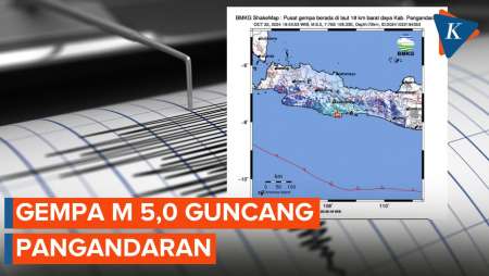 Gempa M 5,0 Guncang Pangandaran, Dirasakan di Sejumlah Wilayah