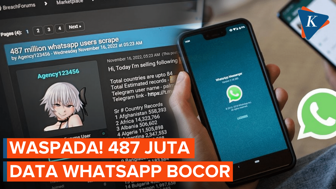 487 Juta Data WhatsApp Bocor,  Termasuk dari Indonesia