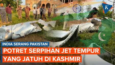 Potret Serpihan Jet Tempur yang Jatuh di Kashmir, Diduga Ditembak Pakistan 