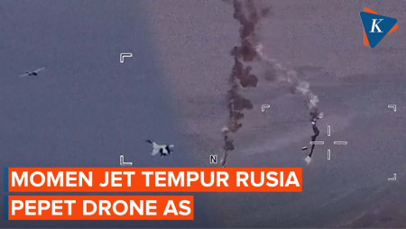 Pesawat Jet Rusia Pepet Drone AS