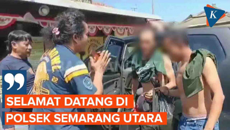 Momen Kocak Anggota Polsek Semarang Utara Sambut Sepasang Pencuri Koper