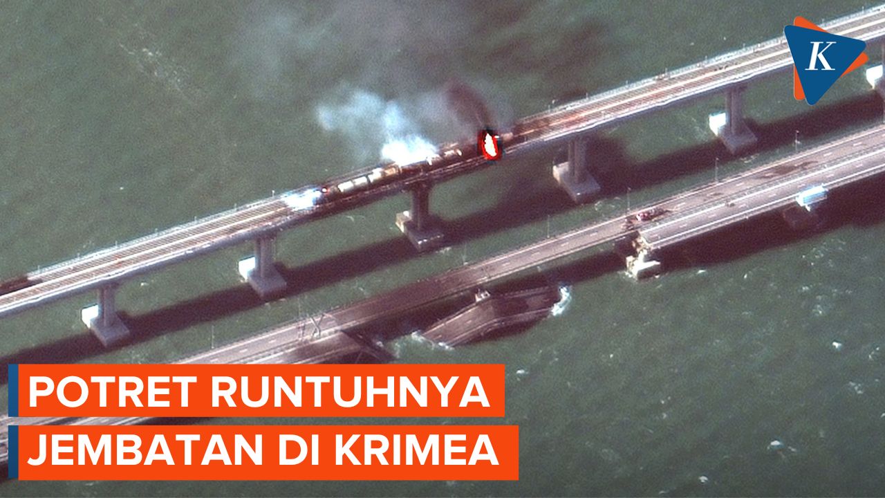 Jembatan Kerch di Krimea Runtuh Usai Muncul Ledakan