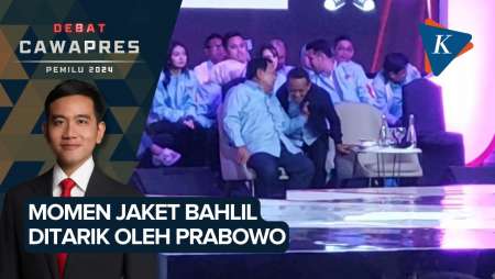 Momen Prabowo Tarik Jaket Bahlil Saat Nonton Debat Cawapres