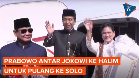 Momen Prabowo Antar Jokowi ke Halim untuk Pulang ke Solo