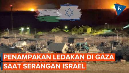 Penampakan Ledakan di Langit Gaza Saat Serangan Israel Tewaskan 85 Orang