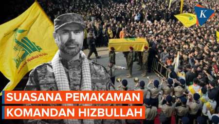 Suasana Pemakaman Komandan Hizbullah yang Diserang Israel