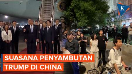 Sambutan Warga China Untuk Trump Di Beijing, Rela Menunggu Di Pinggir Jalan
