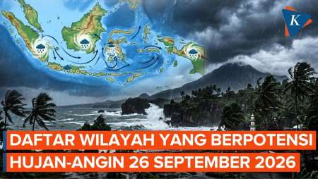 BMKG Peringatkan Hujan Lebat Dan Angin Kencang Besok 26 September 2026, Ini Wilayahnya