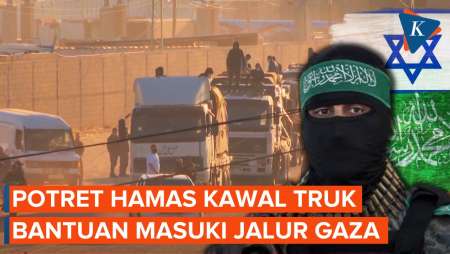 Momen Hamas Kawal Truk Bantuan Masuki Gaza Lewat Rafah