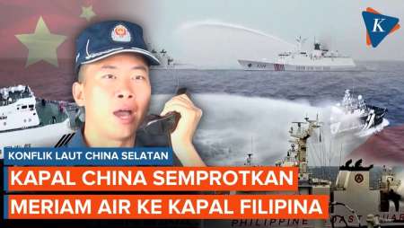 Bentrok Ketiga di LCS, Penjaga Pantai China Tembakkan Meriam Air ke Kapal Filipina