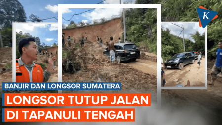 Melihat Kondisi Jalan Di Tapanuli Tengah Pasca Longsor, Warga Gotong Royong Buka Akses 