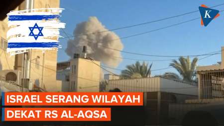 Israel Serang Wilayah Dekat Rumah Sakit Al Aqsa, Asap Membumbung Tinggi