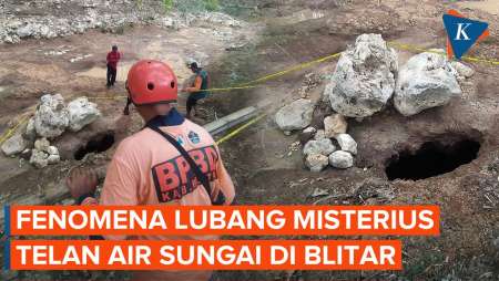 Muncul Lubang Misterius di Blitar, Sedot Air Sungai hingga Kering