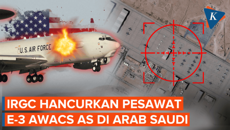 Iran Klaim Hancurkan Pesawat Pengintai AS E-3 AWACS Di Saudi