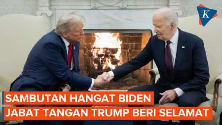 Momen Biden Sambut Trump 