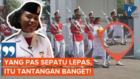 Cerita Lilly, Pembawa Baki Bendera yang Sepatunya Terlepas Saat Bertugas