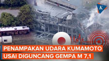 Penampakan Udara Usai Gempa M 7,1 Di Kumamoto, Mal Aeon Ambruk! 