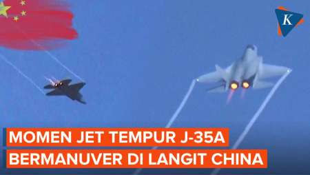 Momen Jet Tempur Siluman J-35A Terbang dan Bermanuver di Langit China