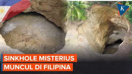 Penampakan Sinkhole Di Filipina, Sempat Telan Pepohonan