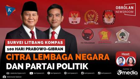 SURVEI LITBANG KOMPAS 100 HARI PRABOWO-GIBRAN: Kepuasan Lembaga Hukum Terendah