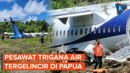 Pesawat Trigana Air yang Ditumpangi Istri Pj Gubernur Papua Tergelincir