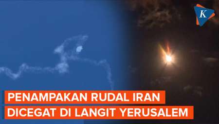 Penampakan Rudal Iran Dicegat Di Langit Yerusalem, Suara Bergemuruh