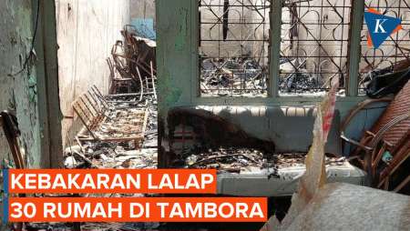 Kondisi Bekas Kebakaran 30 Rumah di Tambora