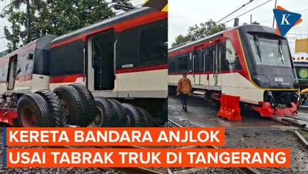 Kereta Bandara Anjlok Usai Tabrak Truk Di Tangerang, Perjalanan Terganggu