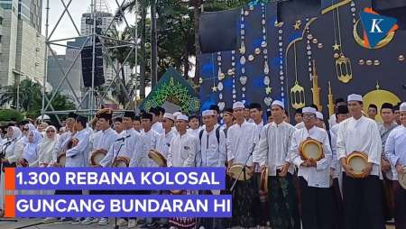1.300 Orang Main Rebana Kolosal Di Bundaran HI, Pramono Anung Tampil