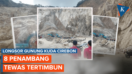 8 Penambang Tewas Tertimbun Longsor Gunung Kuda Cirebon