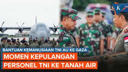 Momen Hercules TNI AU Tiba di Halim Usai Kirim Bantuan ke Gaza