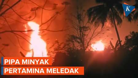 Pipa Pertamina di Pagaden Subang  Meledak, 2 Orang Alami Luka Bakar