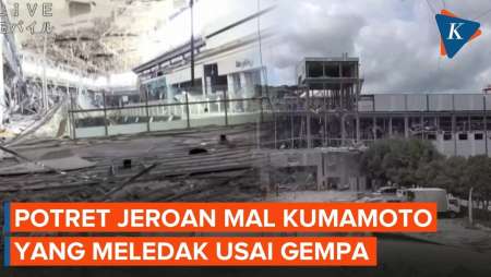 Penampakan "Jeroan" Mal Kumamoto Yang Meledak Dan Ambruk Usai Gempa M 6,8 Jepang