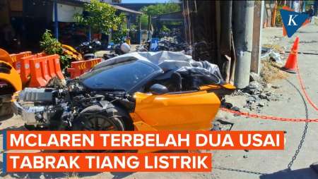 Mobil McLaren Andra ST Terbelah Usai Tabrak Tiang Listrik Di Sukoharjo